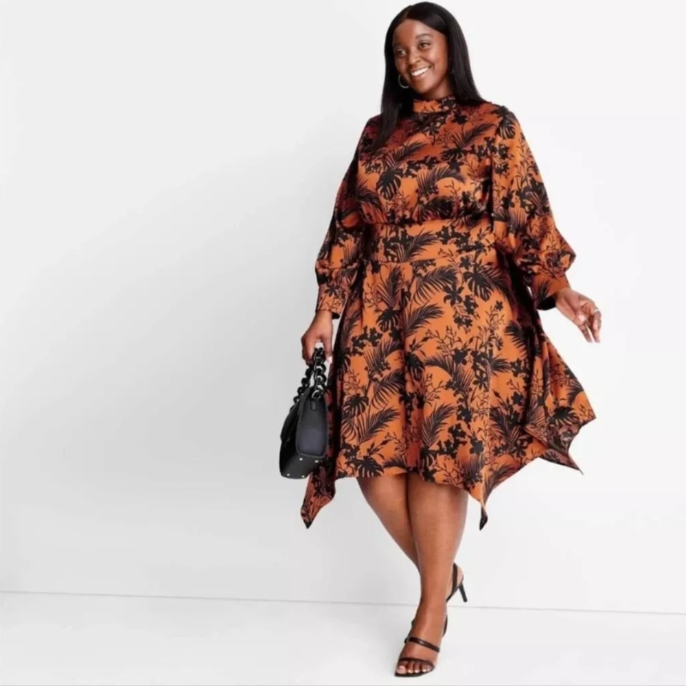 Kahlana Barfield Brown Future Collective Dress (NWOT)  Asymmetrical Women's 1x